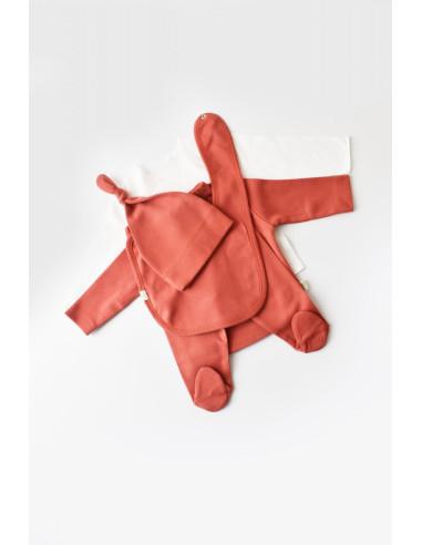 UP-BC-CSY5505,Set de 5 piese pentru nou nascut - 100% bumbac organic - Scortisoara, Baby Cosy