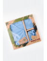 UP-BC-CSY5507,Set de 5 piese pentru nou nascut - 100% bumbac organic - Bleu, Baby Cosy