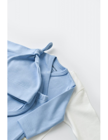 UP-BC-CSY5507,Set de 5 piese pentru nou nascut - 100% bumbac organic - Bleu, Baby Cosy