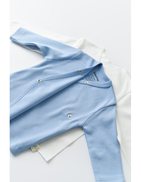 UP-BC-CSY5507,Set de 5 piese pentru nou nascut - 100% bumbac organic - Bleu, Baby Cosy