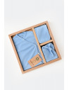 UP-BC-CSY5507,Set de 5 piese pentru nou nascut - 100% bumbac organic - Bleu, Baby Cosy