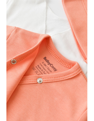 UP-BC-CSY5508,Set de 5 piese pentru nou nascut - 100% bumbac organic - Roz Piersica, Baby Cosy