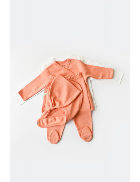 UP-BC-CSY5508,Set de 5 piese pentru nou nascut - 100% bumbac organic - Roz Piersica, Baby Cosy