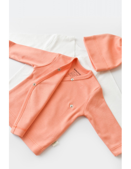 UP-BC-CSY5508,Set de 5 piese pentru nou nascut - 100% bumbac organic - Roz Piersica, Baby Cosy