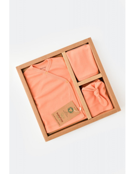 UP-BC-CSY5508,Set de 5 piese pentru nou nascut - 100% bumbac organic - Roz Piersica, Baby Cosy