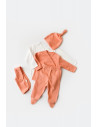 UP-BC-CSY5508,Set de 5 piese pentru nou nascut - 100% bumbac organic - Roz Piersica, Baby Cosy