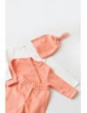 UP-BC-CSY5508,Set de 5 piese pentru nou nascut - 100% bumbac organic - Roz Piersica, Baby Cosy