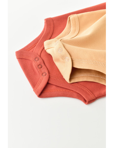 UP-BC-CSY3026-3,Set 2 body-uri cu maneca lunga bebe unisex -100% bumbac organic - Mustar/Scoartisoara, Baby Cosy