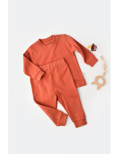 UP-BC-CSY3029-3,Set bluzita cu maneca lunga si panataloni lungi - bumbac organic 100% - Scortisoara, Baby Cosy (Marime: 3-6 Luni