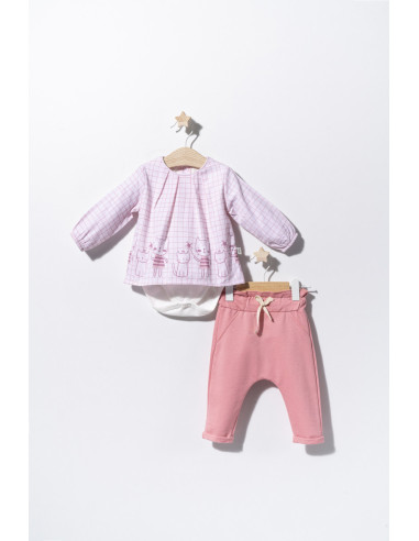 UP-tgs_2915_1,Set bluzita de vara cu pantalonasi pentru bebelusi Cats, Tongs baby (Culoare: Albastru, Marime: 12-18 Luni)