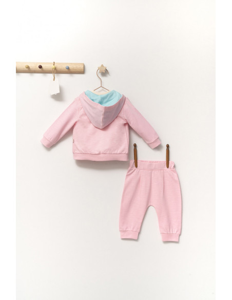 UP-tgs_4364_3,Set de 3 piese de trening Scufita rosie pentru bebelusi, Tongs baby, Roz