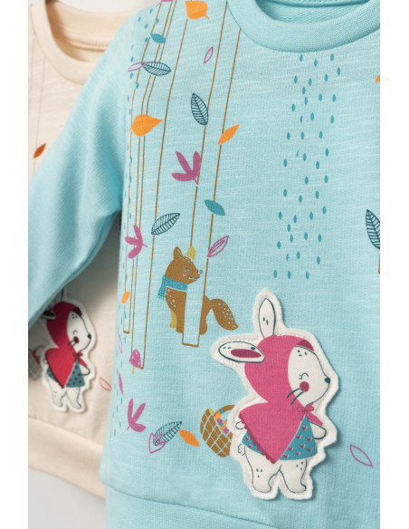 UP-tgs_4362_3,Set de 2 piese de trening Scufita rosie pentru bebelusi, Tongs baby, Turcoaz