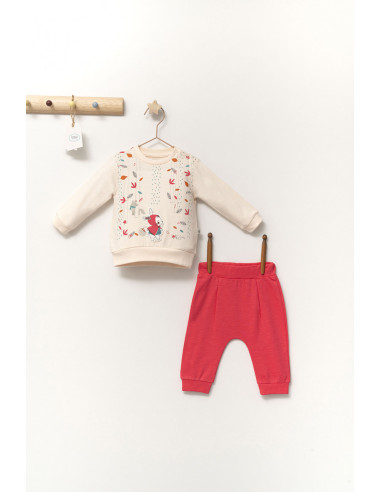 UP-tgs_4362_3,Set de 2 piese de trening Scufita rosie pentru bebelusi, Tongs baby, Turcoaz