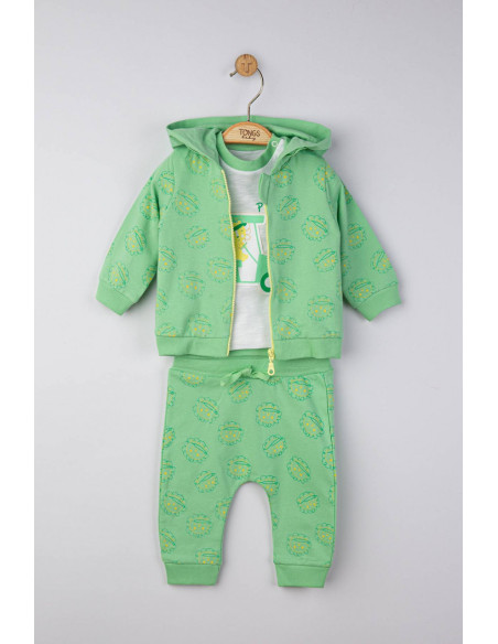 UP-tgs_4128_8,Set 3 piese: pantaloni, tricou si hanorac pentru bebelusi, Tongs baby, Corai