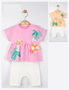 UP-tgs_4162_8,Set tricou de vara cu pantalonasi pentru fetite, Tongs baby, Somon