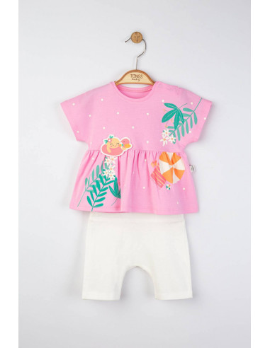 UP-tgs_4162_8,Set tricou de vara cu pantalonasi pentru fetite, Tongs baby, Somon