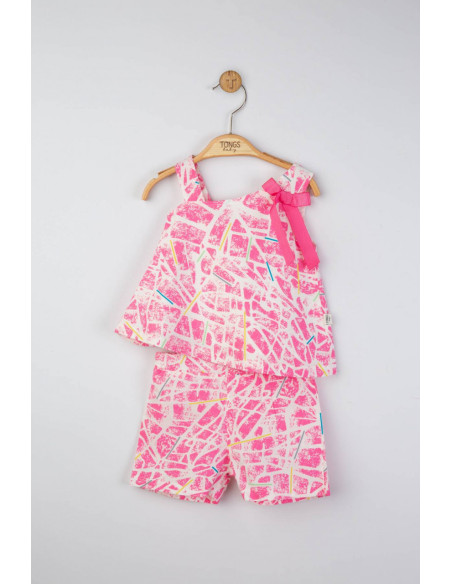 UP-tgs_4282_3,Set elegant bluzita de vara cu pantalonasi pentru fetite Mystery, Tongs baby, Albastru