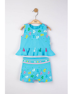 UP-tgs_4271_1,Set elegant bluzita de vara cu pantalonasi pentru fetite Ciucurasi, Tongs baby, Albastru