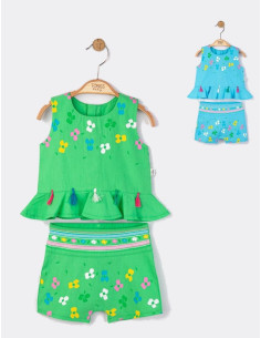UP-tgs_4271_10,Set elegant bluzita de vara cu pantalonasi pentru fetite Ciucurasi, Tongs baby, Verde