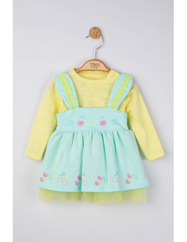 UP-tgs_4212_3,Set rochita cu bluzita pentru fetite Cirese, Tongs baby, Verde