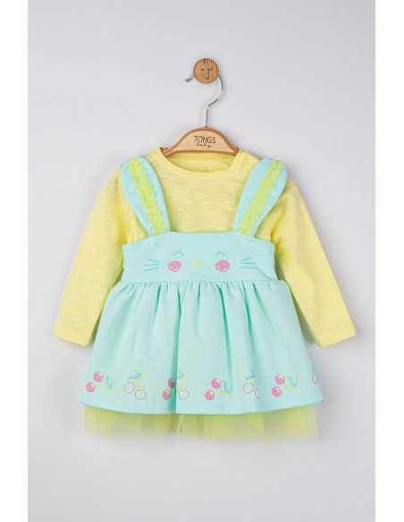 UP-tgs_4212_3,Set rochita cu bluzita pentru fetite Cirese, Tongs baby, Verde