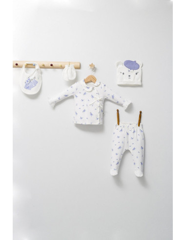 UP-tgs_4466-2,Set de 5 piese pentru nou nascut Paris Love, Tongs baby (Culoare: Ecru)