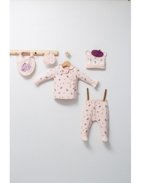 UP-tgs_4466-2,Set de 5 piese pentru nou nascut Paris Love, Tongs baby (Culoare: Ecru)