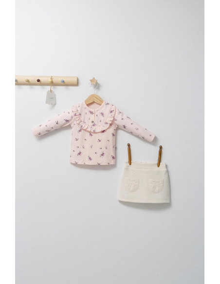 UP-tgs_4461-10,Set elegant cu fustita si bluzita pentru bebelusi Paris Love, Tongs baby, Ecru