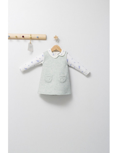 UP-tgs_4468-1,Set elegant cu sarafan si body pentru bebelusi Paris Love, Tongs baby, Somon