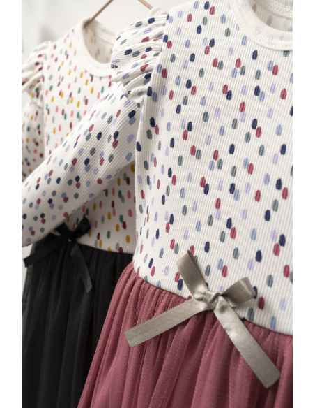 UP-tgs_4417-6,Rochita eleganta cu tulle pentru fetite Monster, Tongs baby, Roz inchis