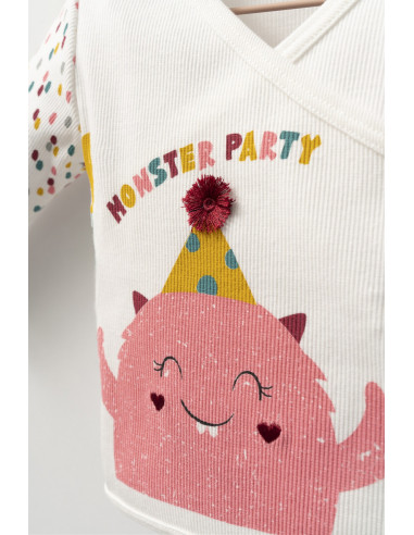 UP-tgs_4415-2,Set de 5 piese pentru nou nascut fetite Monster, Tongs baby (Culoare: Roz inchis)