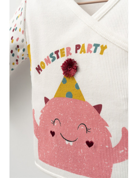 UP-tgs_4415-2,Set de 5 piese pentru nou nascut fetite Monster, Tongs baby (Culoare: Roz inchis)
