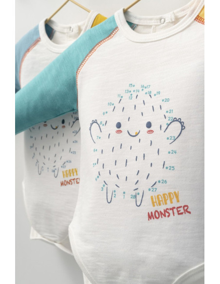 UP-tgs_4403-7,Set cu pantalonasi si body cu maneca lunga pentru bebelusi Monster, Tongs baby, Bleumarin