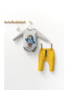 UP-tgs_4402-5,Set cu pantalonasi cu buzunare si body cu maneca lunga pentru bebelusi Monster, Tongs baby, Albastru