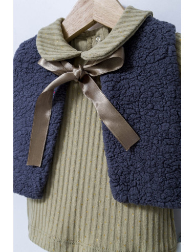 UP-tgs_4562-1,Set 3 piese: fustita, bluzita si vestuta eleganta pentru bebelusi Fun Penguin, Tongs baby, Gri