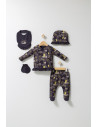 UP-tgs_4568-2,Set de 5 piese pentru nou nascut Fun Penguin, Tongs baby (Culoare: Roz inchis)
