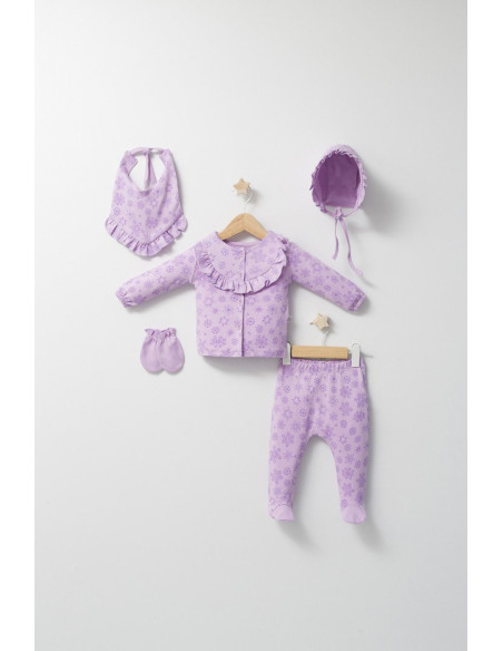 UP-tgs_4488-1,Set de 5 piese pentru nou nascut Ballon, Tongs baby (Culoare: Mov)
