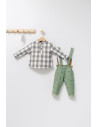 UP-tgs_4474_5,Set cu pantalonasi cu bretele si camasuta in carouri pentru bebelusi King, Tongs baby, Maro