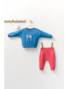 UP-tgs_4405_6,Set 2 piese cu bluzita si pantalonasi de trening Monster, Tongs baby, Alb