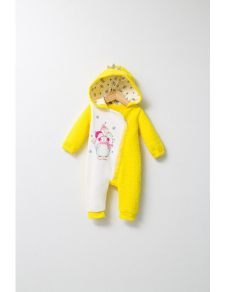 UP-tgs_4531_4,Salopeta pentru bebelusi de iarna Pinguins, Tongs baby, Galben