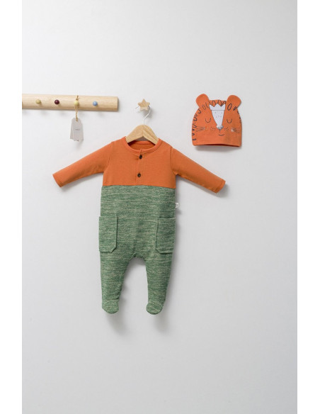 UP-tgs_4470_1,Set salopeta cu caciulita pentru bebelusi King, Tongs baby, Portocaliu