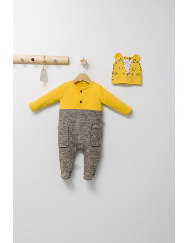 UP-tgs_4470_1,Set salopeta cu caciulita pentru bebelusi King, Tongs baby, Portocaliu