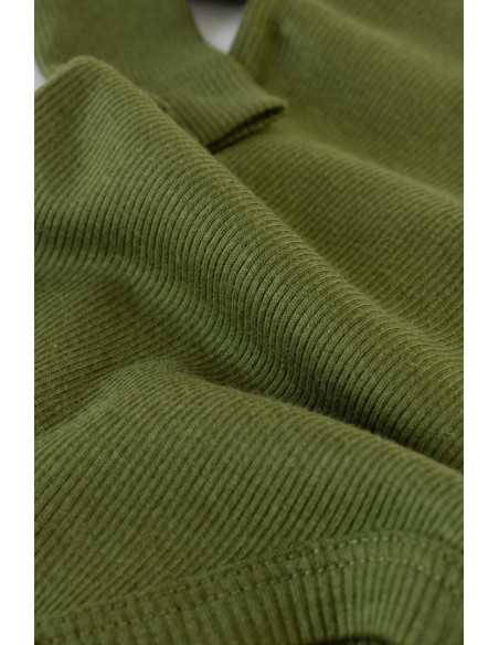 UP-BC-CSYM22512-6,Set 3 piese: body cu maneca lunga, panataloni lungi si caciulita din bumbac organic si modal - Verde, Baby Cos