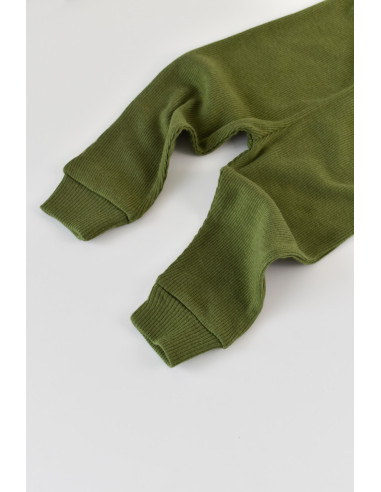 UP-BC-CSYM22512-6,Set 3 piese: body cu maneca lunga, panataloni lungi si caciulita din bumbac organic si modal - Verde, Baby Cos