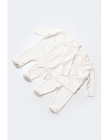 UP-BC-CSY5109,Set de 10 piese pentru nou nascut - 100% bumbac organic - Ecru cu buline, Baby Cosy