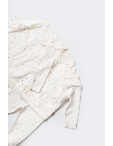 UP-BC-CSY5109,Set de 10 piese pentru nou nascut - 100% bumbac organic - Ecru cu buline, Baby Cosy