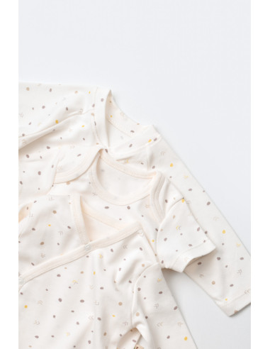 UP-BC-CSY5109,Set de 10 piese pentru nou nascut - 100% bumbac organic - Ecru cu buline, Baby Cosy