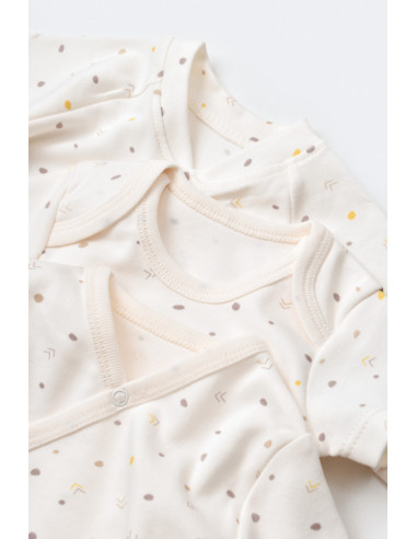 UP-BC-CSY5109,Set de 10 piese pentru nou nascut - 100% bumbac organic - Ecru cu buline, Baby Cosy