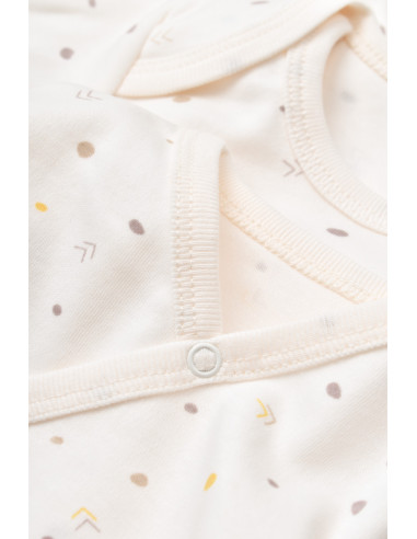 UP-BC-CSY5109,Set de 10 piese pentru nou nascut - 100% bumbac organic - Ecru cu buline, Baby Cosy