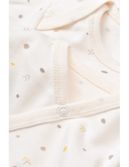 UP-BC-CSY5109,Set de 10 piese pentru nou nascut - 100% bumbac organic - Ecru cu buline, Baby Cosy